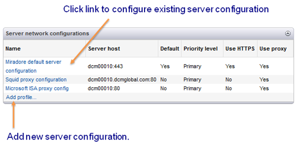 Server network configuration